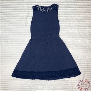 Zara Trafaluc Collection Polka Dot Navy Dress